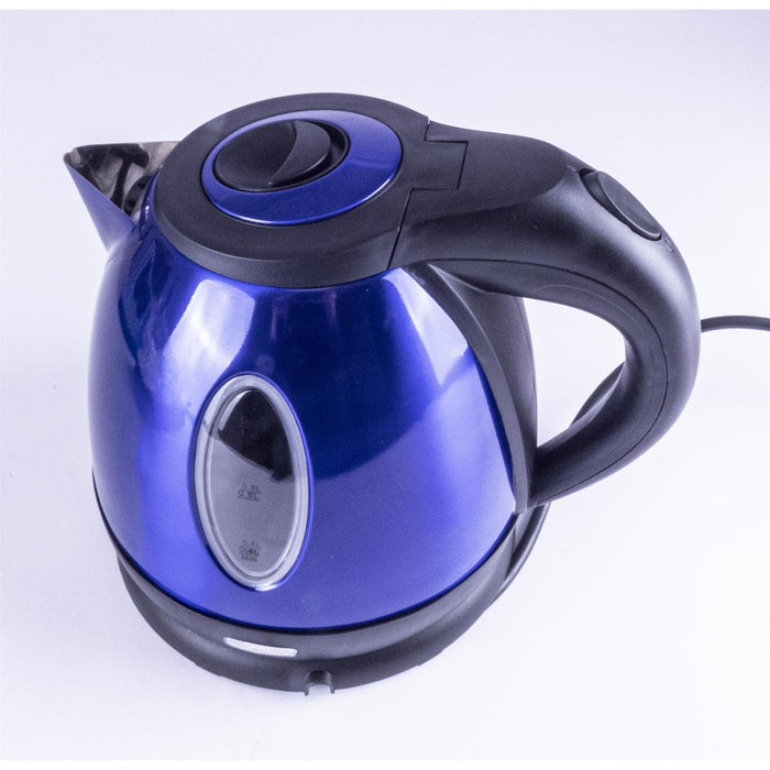 Metallic Blue Low Power 1.2L 750W Cordless Kettle UK Camping And Leisure