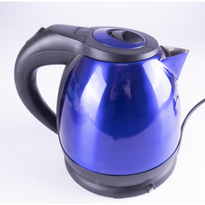 Metallic Blue Low Power 1.2L 750W Cordless Kettle UK Camping And Leisure