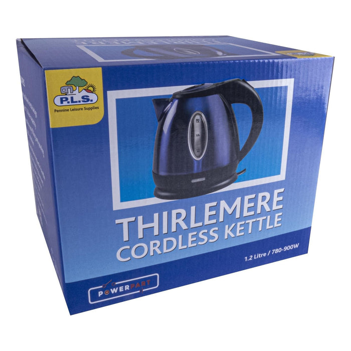 Metallic Blue Low Power 1.2L 750W Cordless Kettle UK Camping And Leisure