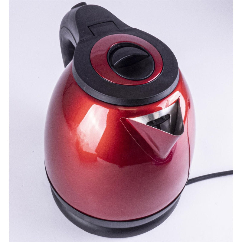 Metallic Red Compact Low Power 1.2L 750W Cordless Kettle Caravan Camper Van RV Powerpart - UK Camping And Leisure