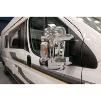 Milenco Short Arm Chrome Mirror Covers for Fiat Ducato, Peugeot Boxer, Citroen Relay Van/Motorhome