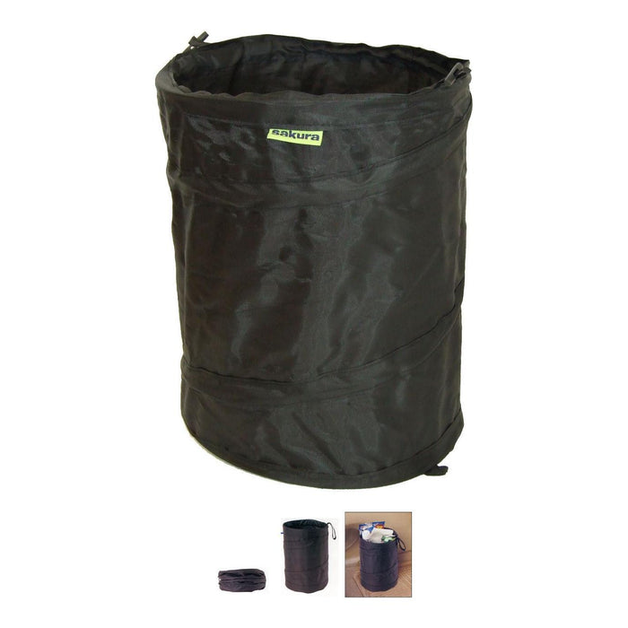 Mini Bin Pop Up Black Storage Dustbin UK Camping And Leisure