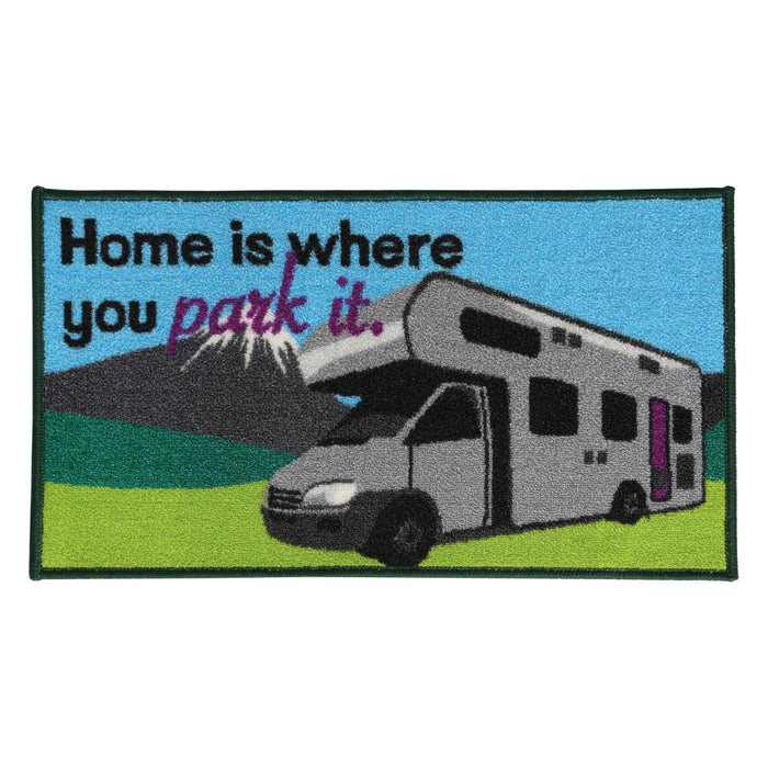 Motorhome Home Is Where You Park It Indoor Door Mat Washable 40 x 70cm C0051N UK Camping And Leisure