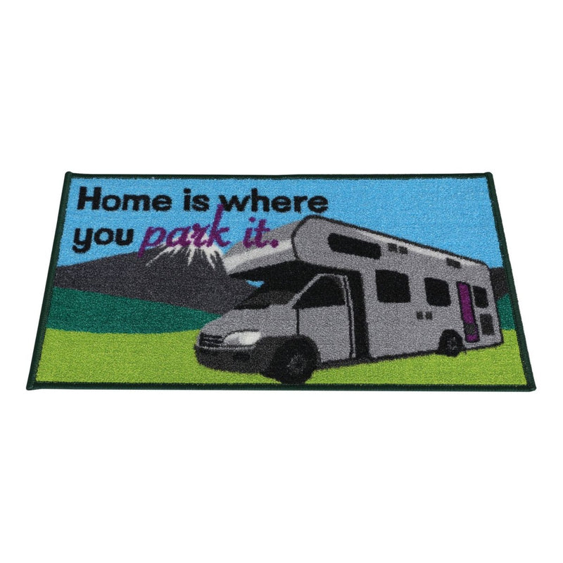 Motorhome Home Is Where You Park It Indoor Door Mat Washable 40 x 70cm C0051N Quest - UK Camping And Leisure
