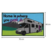 Motorhome Home Is Where You Park It Indoor Door Mat Washable 40 x 70cm C0051N Quest - UK Camping And Leisure