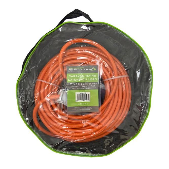 Outdoor Revolution Caravan Mains Extension Cable 25m 2.5mm 16A Outdoor Revolution - UK Camping And Leisure