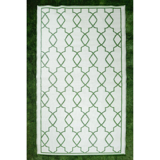 Outdoor Garden Rug Portable Reversible Mat for Decking Patio Vintage Cream/White 150 X 250 cm Plastic Straw UK Camping And Leisure - UK Camping And Leisure