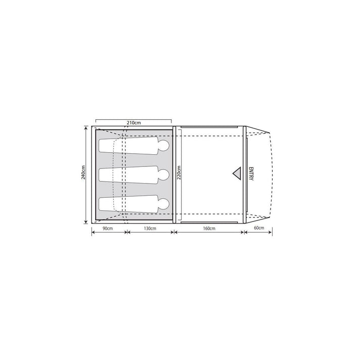 Outdoor Revolution Camp Star 3 Berth 350 Inflatable Air Tent Bundle with Footprint & Carpet Outdoor Revolution - UK Camping And Leisure