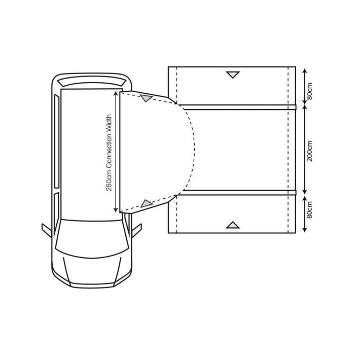 Outdoor Revolution Cayman Combo Air Mid Driveaway Awning 210-255cm - UK Camping And Leisure