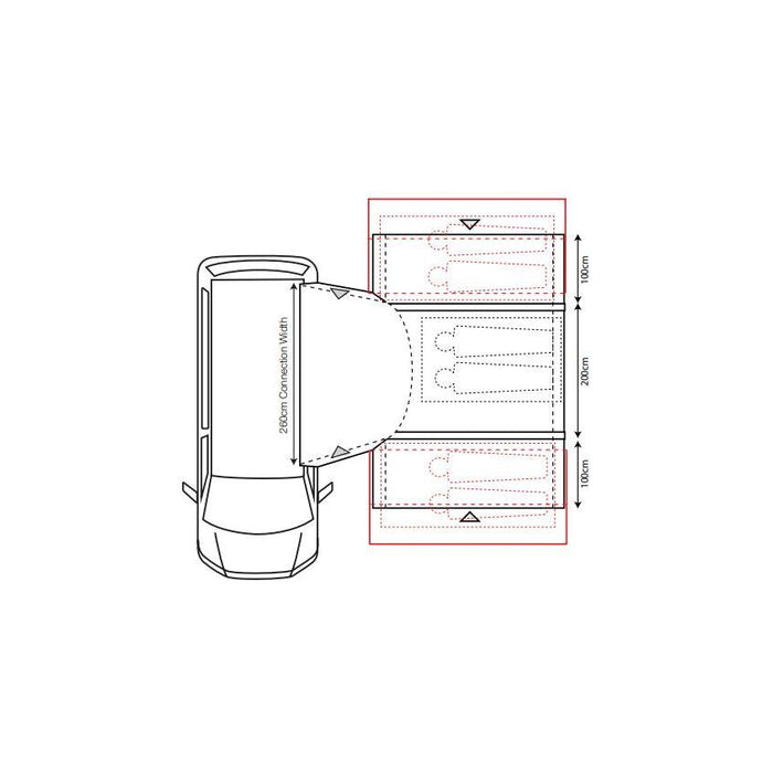 Outdoor Revolution Cayman Combo PC Low Driveaway Awning  (180-210cm) UK Camping And Leisure