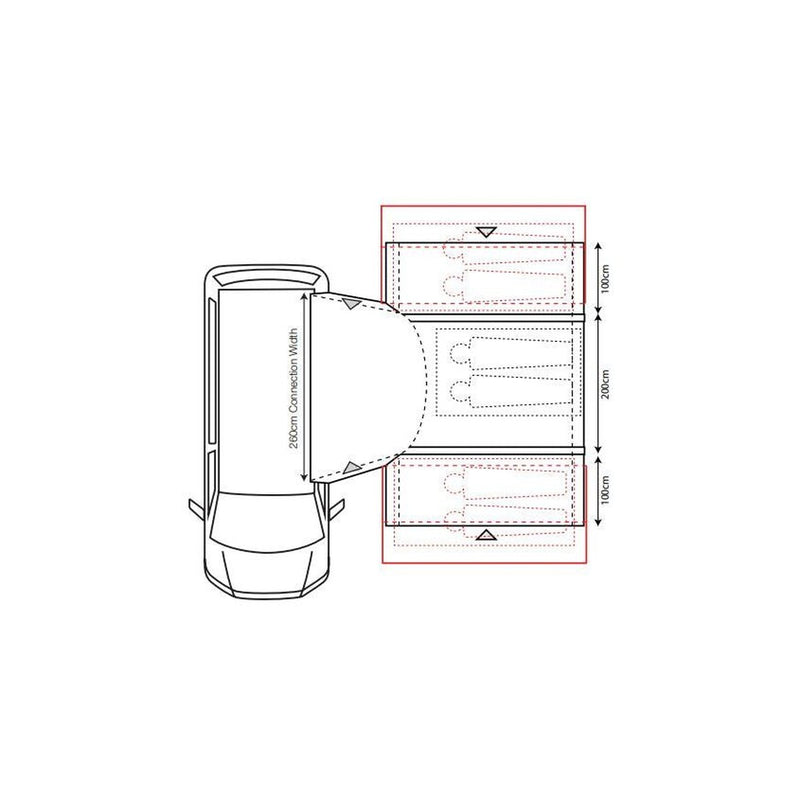Outdoor Revolution Cayman Combo PC Mid Driveaway Awning  210-255cm Outdoor Revolution - UK Camping And Leisure