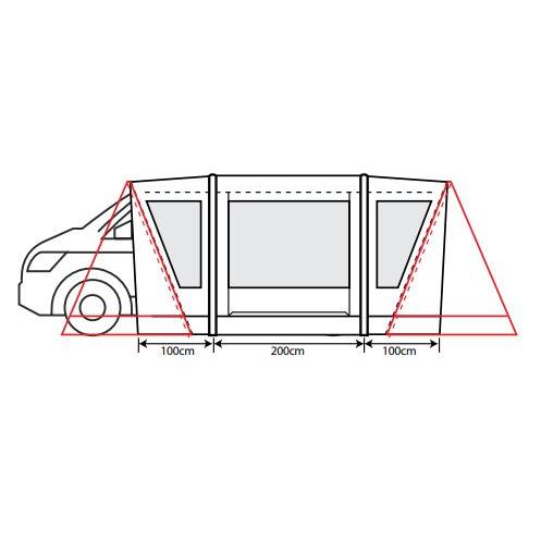 Outdoor Revolution Cayman Combo PC Mid Driveaway Awning  210-255cm Outdoor Revolution - UK Camping And Leisure