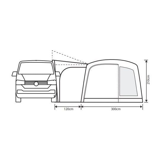 Outdoor Revolution Cayman Curl XLE F/G Poled Mid Driveaway Awning 210-255cm Outdoor Revolution - UK Camping And Leisure