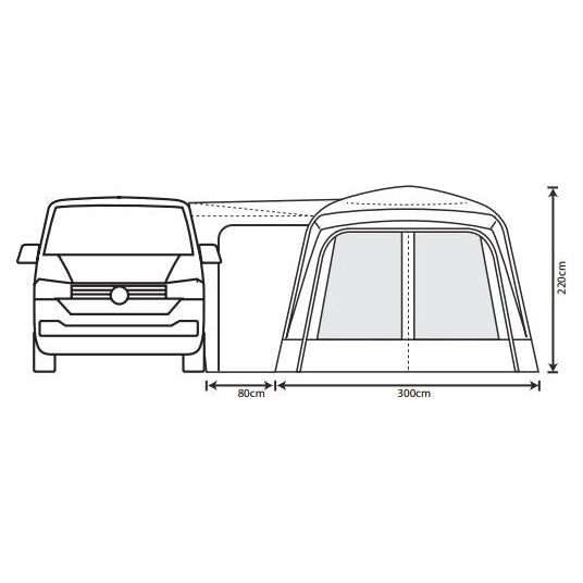 Outdoor Revolution Cayman Inflatable Air Mid Awning 220-255cm Outdoor Revolution - UK Camping And Leisure