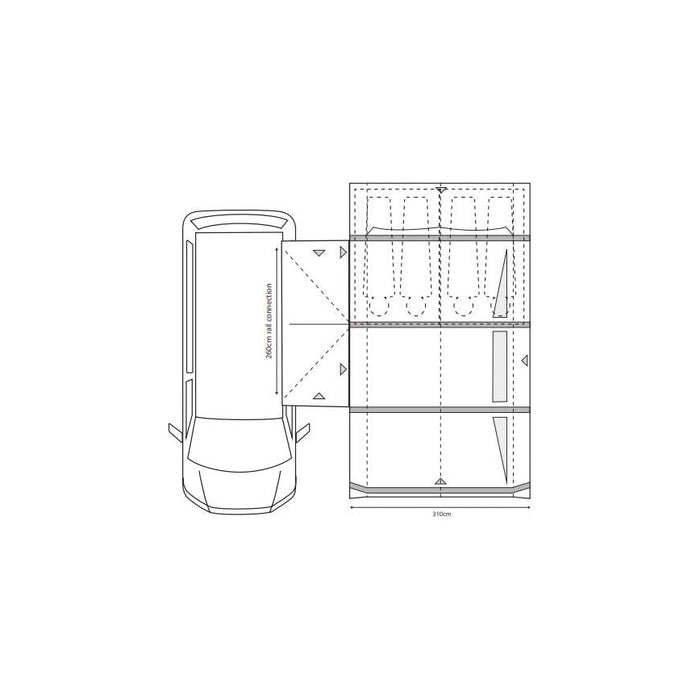 Outdoor Revolution Movelite EURO T4E Lowline Awning 180-220cm Euro model 2023 Outdoor Revolution - UK Camping And Leisure