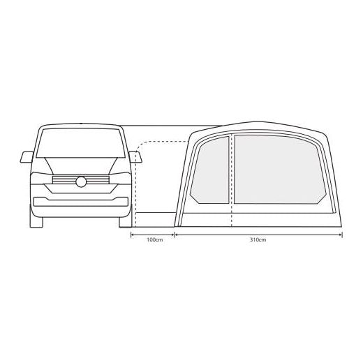 Outdoor Revolution Movelite EURO T4E Lowline Awning 180-220cm Euro model 2023 Outdoor Revolution - UK Camping And Leisure