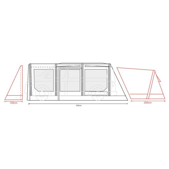 Outdoor Revolution Movelite EURO T4E Lowline Awning 180-220cm Euro model 2023 Outdoor Revolution - UK Camping And Leisure