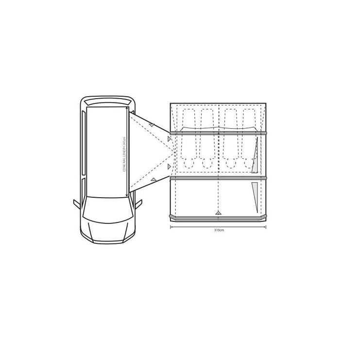 Outdoor Revolution Movelite T3E Low Awning 180-220cm Outdoor Revolution - UK Camping And Leisure