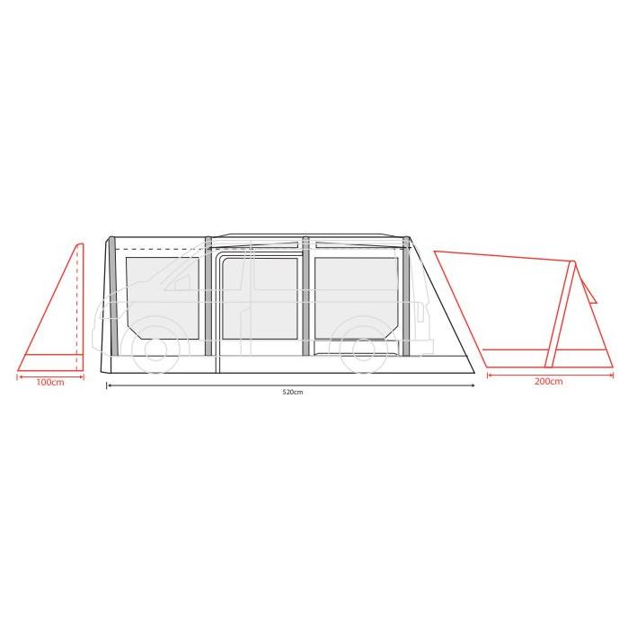 Outdoor Revolution Movelite T4E Driveaway Air Awning Low 220-255cm Outdoor Revolution - UK Camping And Leisure