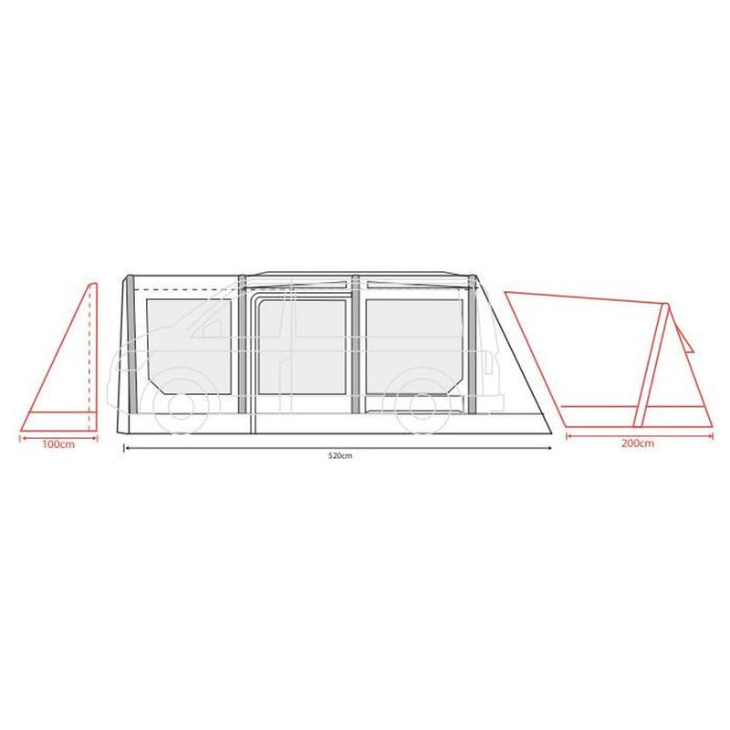 Outdoor Revolution Movelite T4E PC Lowline Air Inflatable Awning (180-220cm) Outdoor Revolution - UK Camping And Leisure