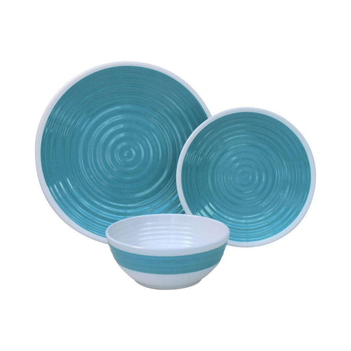Outdoor Revolution Premium 12pc Melamine Plate and Bowl Set Pastel Blue UK Camping And Leisure