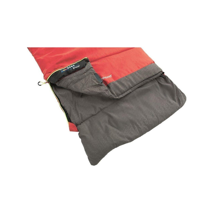 Outwell Celebration Lux Single Sleeping Bag - Red - 2 Season Camping Gear UK Camping And Leisure