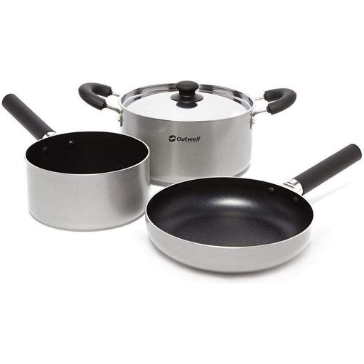 Outwell Medium Feast Cook Camping Pan Set - Aluminium Cookware with Detachable Handles UK Camping And Leisure