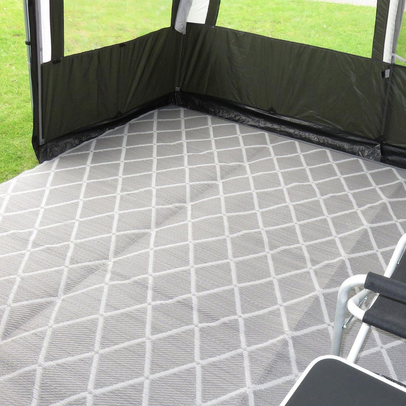 Paradise 2.5 X 8.0M Luxury Awning Carpet Moroccan Style Ground Sheet Grey Royal - UK Camping And Leisure