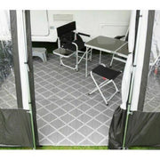 Paradise 2.5 X 8.0M Luxury Awning Carpet Moroccan Style Ground Sheet Grey Royal - UK Camping And Leisure