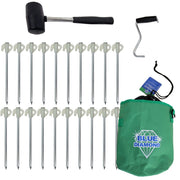 Blue Diamond Glow Ground 20 x Pegs Kit Green Includes Storage Bag Mallet Puller Blue Diamond - UK Camping And Leisure