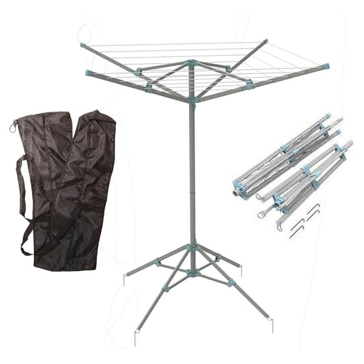 Portable 4 Arm Aluminium Clothes Line Camping Caravan Washing Airer Dryer UK Camping And Leisure