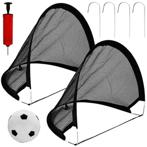 Portable 8 Piece Pop Up Kids Football Goal Set With Pegs Pump & Ball 120X86Cm UK Camping And Leisure