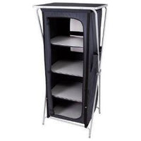 Portable Camping Storage Cabinet Folding Canvas Wardrobe Clothes Cupboard Shelf