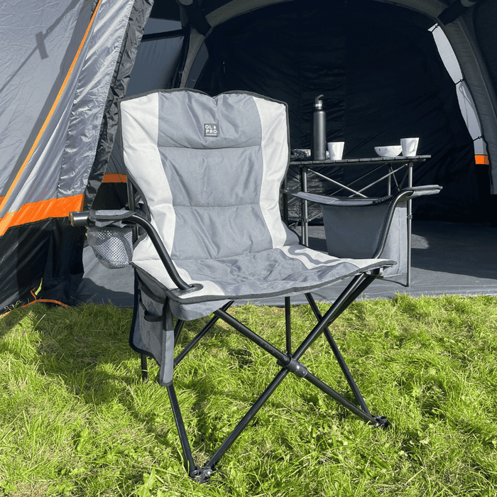 Olpro Henwick Chair Grey & Black Olpro - UK Camping And Leisure