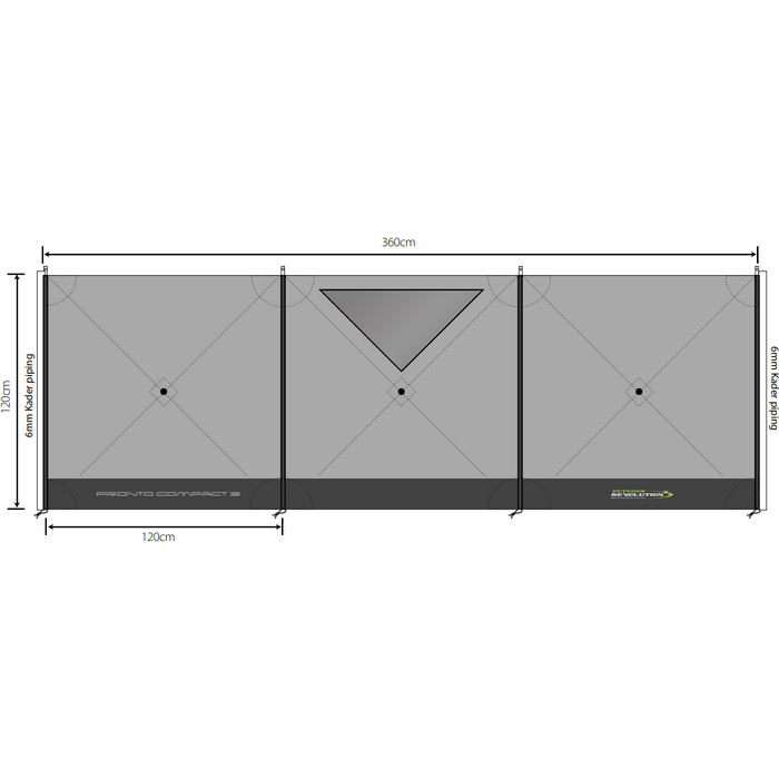 Outdoor Revolution Pronto Compact 3 Panel Windbreak 125 x 360 Fast Assembly