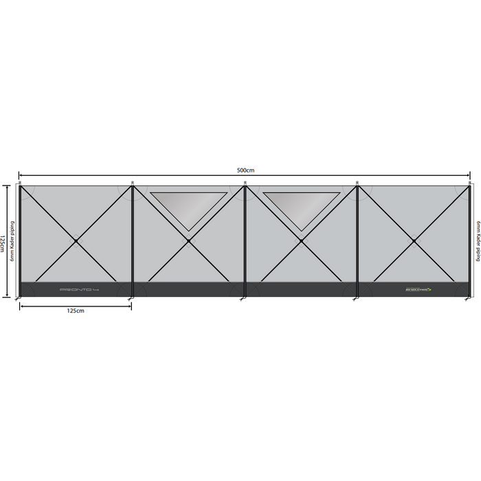 Outdoor Revolution Pronto Compact 4 Panel Windbreak (125 x 500) Fast Assembly