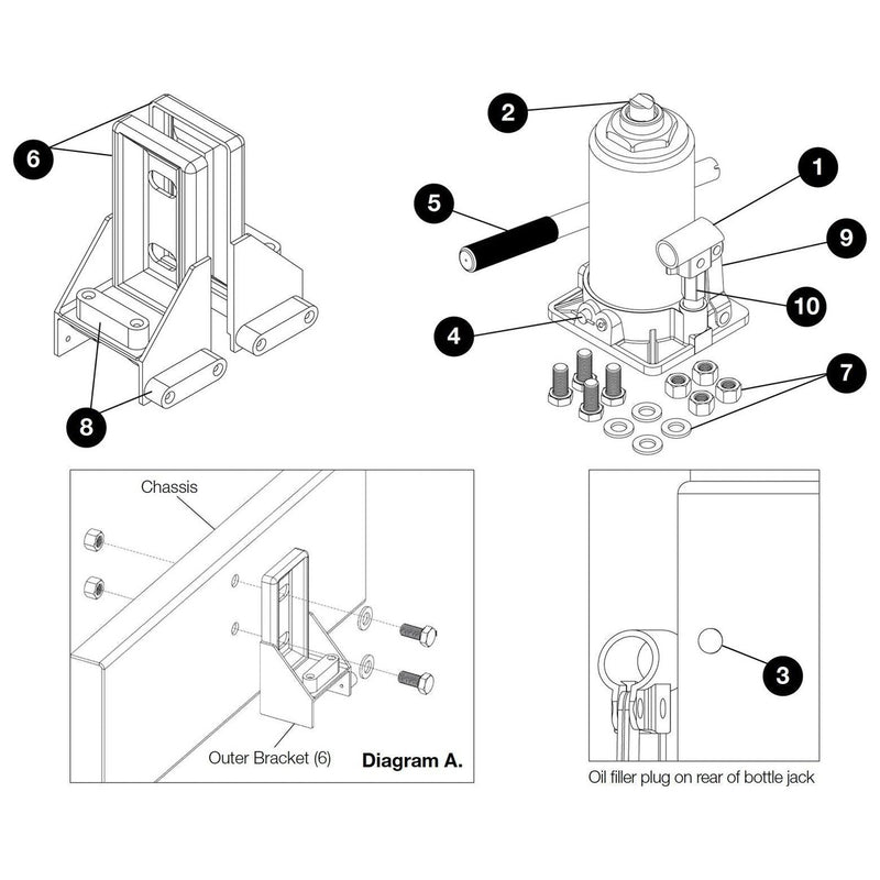 Purpleline Kojack Single Axle Jack Levelling System For Caravan KJ4000S Purpleline - UK Camping And Leisure