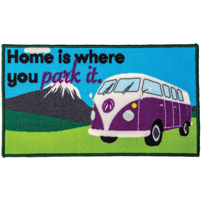 Quest Campervan Home Is Where You Park It Indoor Door Mat Washable For VW UK Camping And Leisure