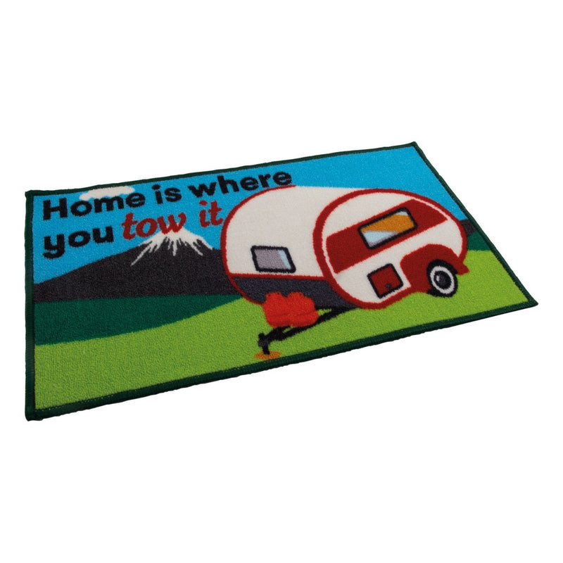 Quest Caravan Home Is Where You Tow It Indoor Door Mat Washable 40 x 70cm Quest - UK Camping And Leisure