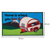 Quest Caravan Home Is Where You Tow It Indoor Door Mat Washable 40 x 70cm Quest - UK Camping And Leisure