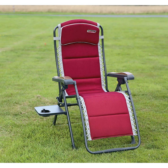 Quest Leisure Bordeaux Pro Relax XL Chair with Side Table Quest - UK Camping And Leisure