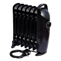 Quest Oil filled Radiator Black 7 Fin Radiator Low Wattage Caravan Motorhome