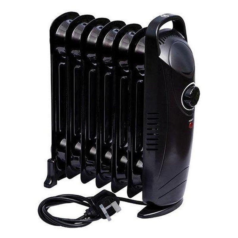 Quest Oil filled Radiator Black 7 Fin Radiator Low Wattage Caravan Motorhome Quest - UK Camping And Leisure