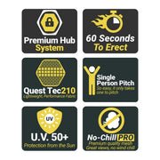 Quest Screen House 6 Pro Quick Pitch Camping Shelter Quest - UK Camping And Leisure
