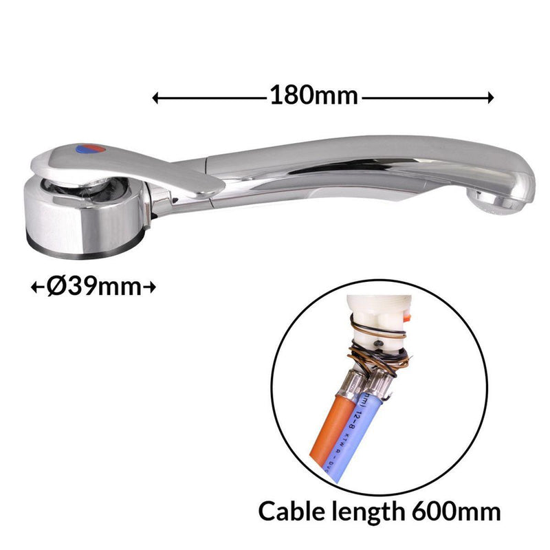 Reich Twist Single Lever Mixer Tap, R/H, Chrome, 45 Degree Angle Spout, 48m Reich - UK Camping And Leisure