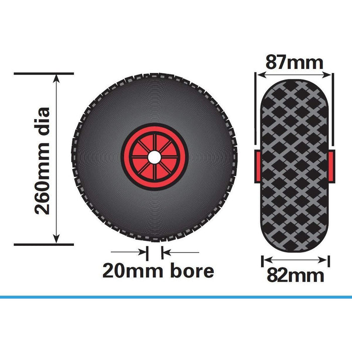 Replacement Pneumatic 260mm Jockey Wheel for 48mm Jockey Wheel  fits MP437 UK Camping And Leisure