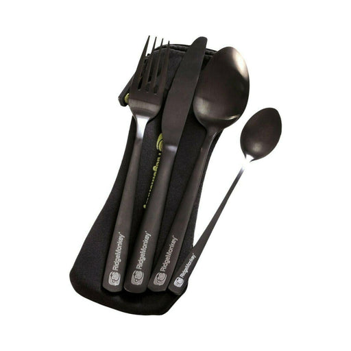 Ridgemonkey DLX Cutlery Set Full Set & Pouch RM533 UK Camping And Leisure