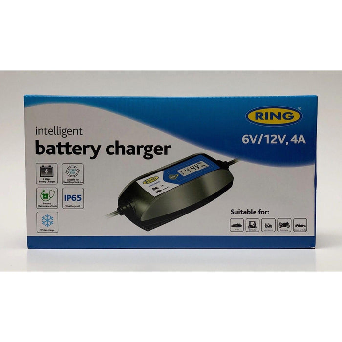 Ring 4A Intelligent Smart Battery Maintenance Charger 12V, 6V Charges Twice as Fast UK Camping And Leisure