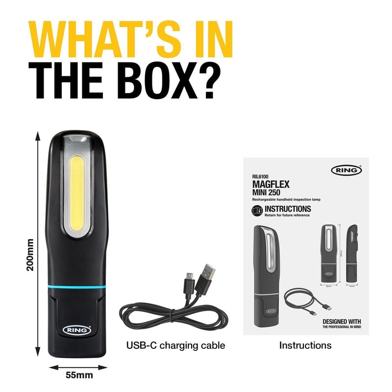 Ring MAGFLEX MINI250 Rechargeable Inspection Lamp Ring Automotive - UK Camping And Leisure