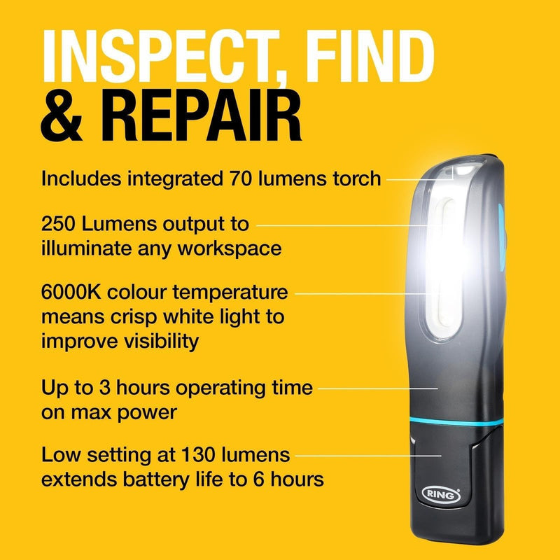 Ring MAGFLEX MINI250 Rechargeable Inspection Lamp Ring Automotive - UK Camping And Leisure